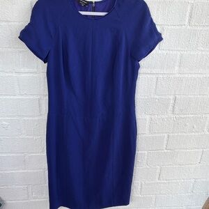 Narciso Rodriguez Cap Sleeve Designer Royal Blue Sheath Dress sz 48
